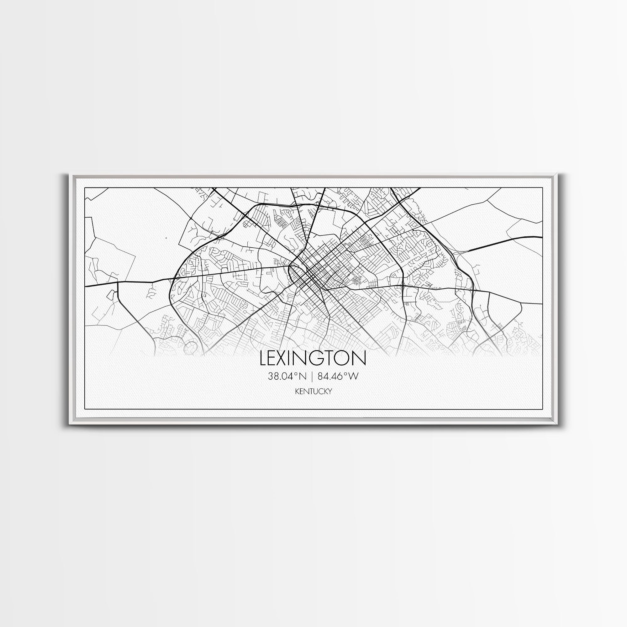 Lexington City Map, Kentucky Map, Map Art, Modern Art, Wall Art, Canvas Art, Dorm Room Decor, Country Wall Art, Housewarming Gift, Prints