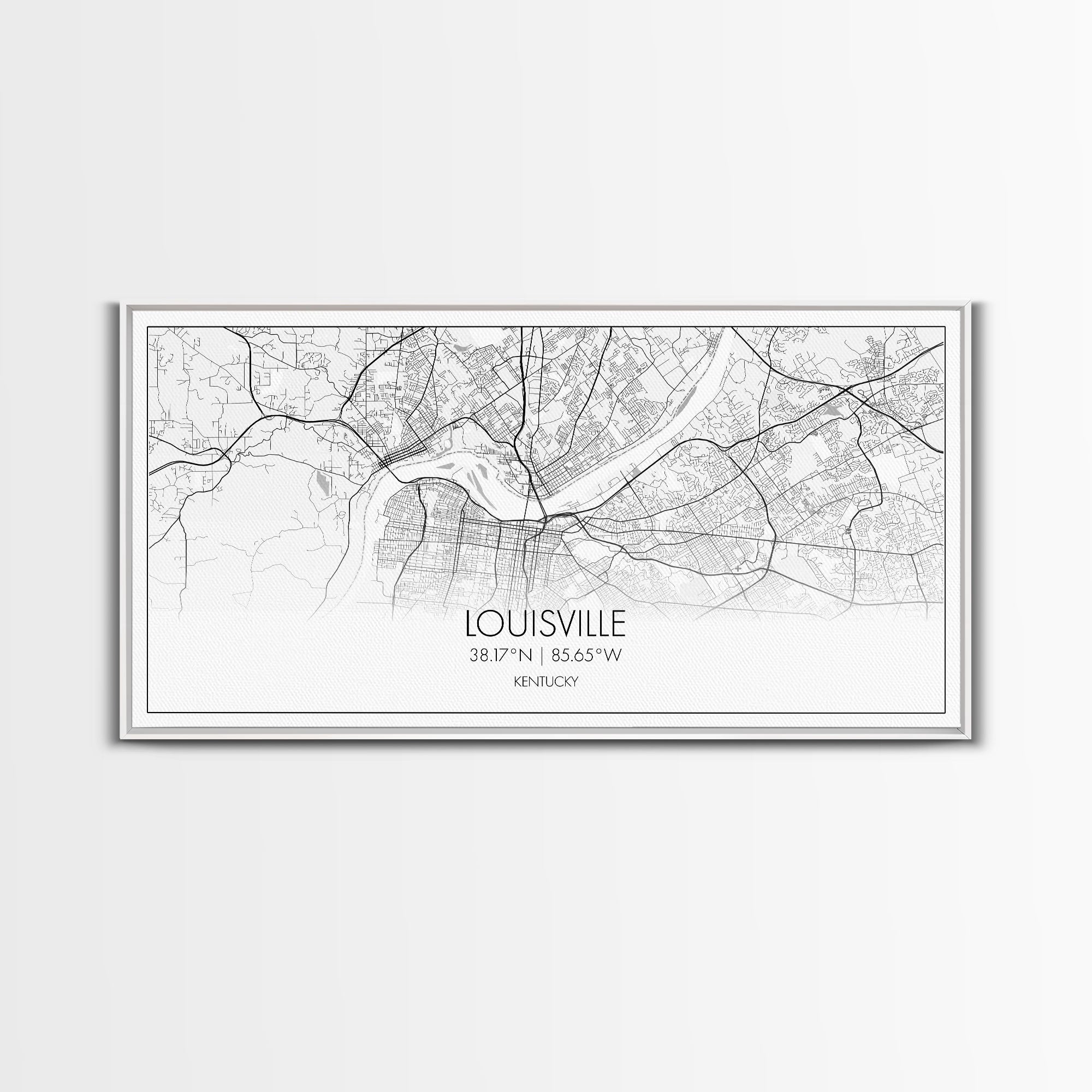 Louisville City Map, Kentucky Map, Map Art, Modern Art, Wall Art, Canvas Art, Aesthetic Room Décor, Wall Art Home Décor, Birthday Gift