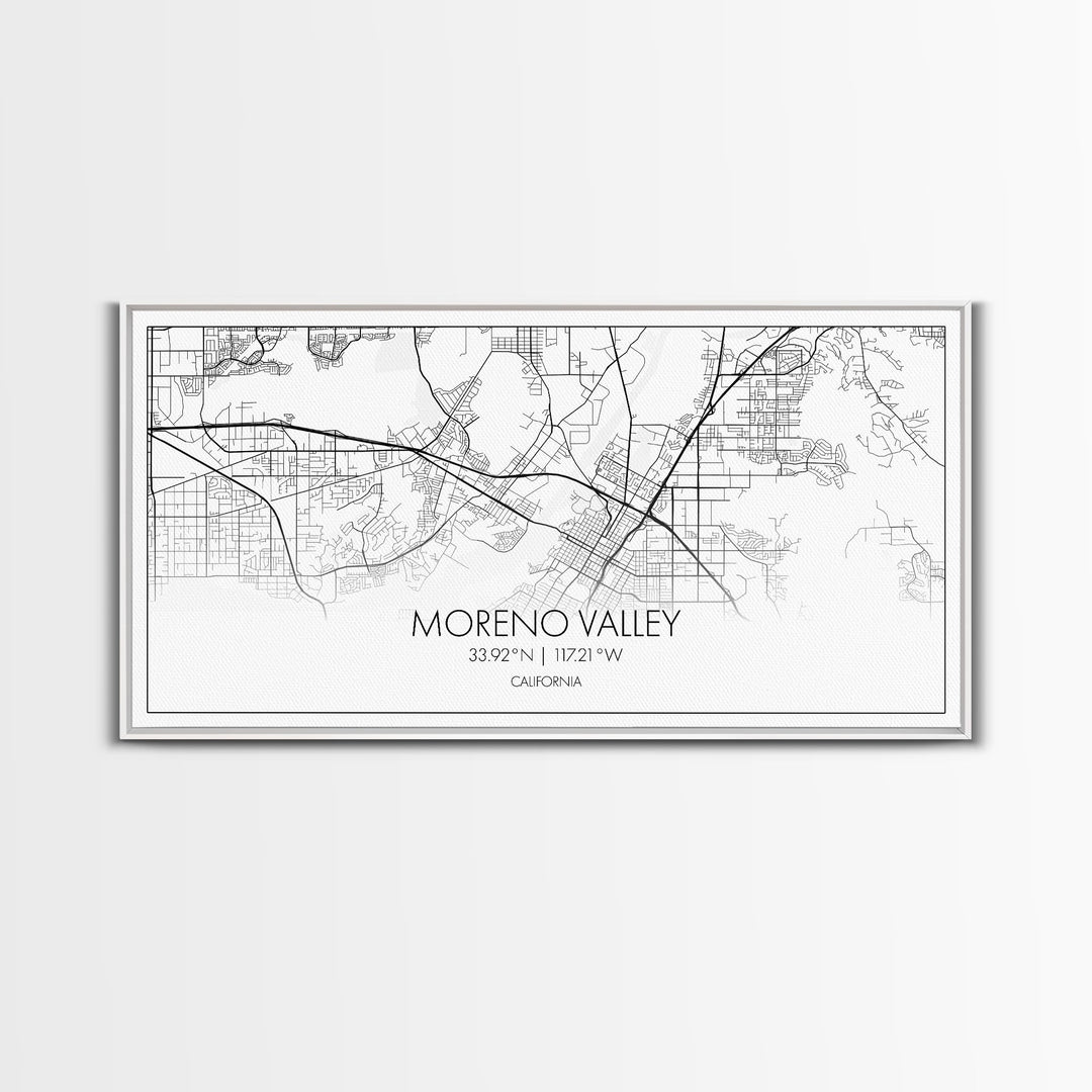 Moreno Valley City Map, California Map, Map Art, Minimalist Wall Art, Wall Art, Canvas Art, Horizontal Print, PHD Graduation Gift, Office