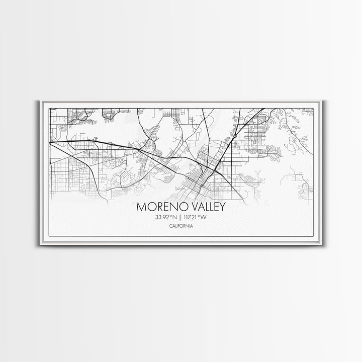 Moreno Valley City Map, California Map, Map Art, Minimalist Wall Art, Wall Art, Canvas Art, Horizontal Print, PHD Graduation Gift, Office