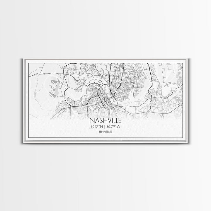 Nashville City Map, Tennessee Map, Map Art, Minimalist Wall Art, Wall Art, Canvas Art, Music Lover Gift, Country Décor, Landscape Wall Art