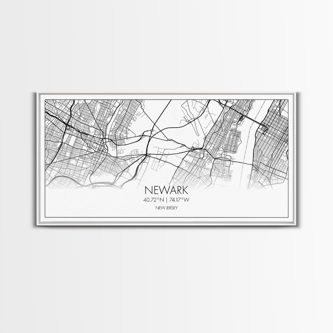 Newark City Map, New Jersey Art, Map Print, Minimalist Wall Art, Wall Art, Canvas Art, Travel Wall Art, Friend Gift, Teen Birthday Gift