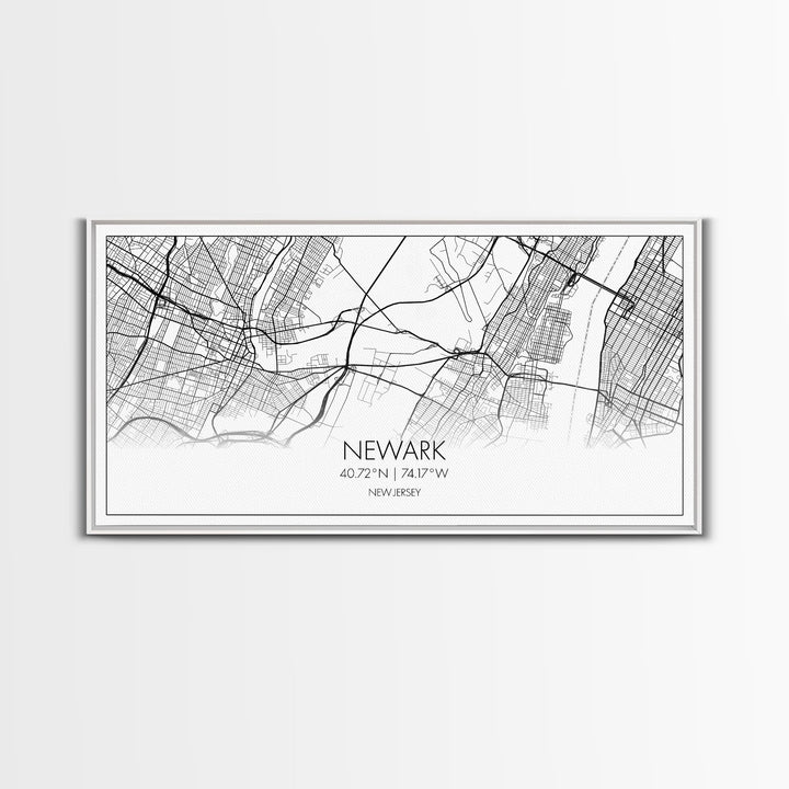 Newark City Map, New Jersey Art, Map Print, Minimalist Wall Art, Wall Art, Canvas Art, Travel Wall Art, Friend Gift, Teen Birthday Gift