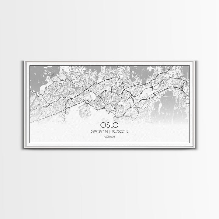 Oslo City Map, Norway Art, Map Print, Minimalist Wall Art, Wall Art, Canvas Art, Travel Wall Art, Hiking Gift, European Wall Art, Office Art