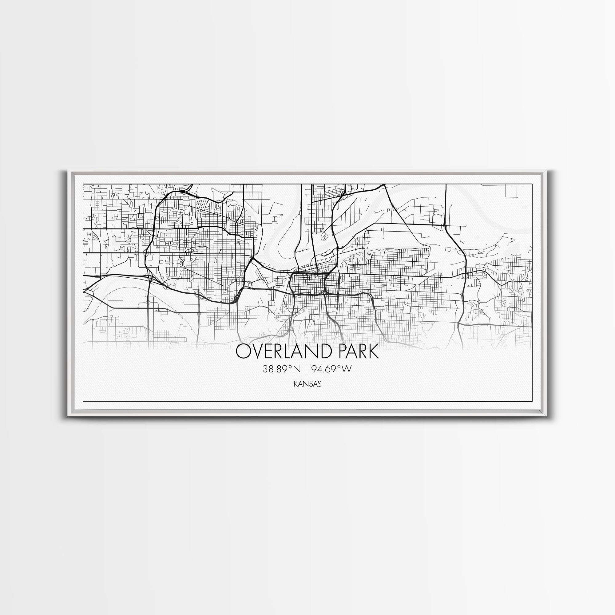 Overland Park City Map, Kansas Art, Map Print, Minimalist Wall Art, Wall Art, Canvas Art, Gift For Realtor, Boho Wall Hanging, Southern Art