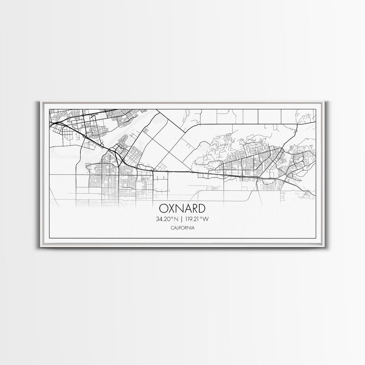 Oxnard City Map, California Art, Map Print, Minimalist Wall Art, Wall Art, Canvas Art, Long Wall Art, Teen Room Wall Art, Mom Birthday Gift