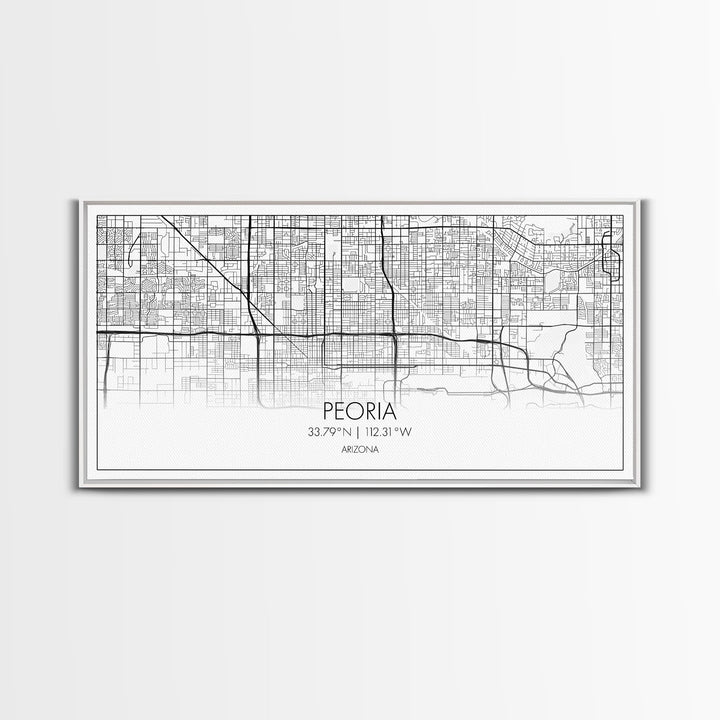 Peoria City Map, Arizona Art, Map Print, Minimalist Wall Art, Wall Art, Canvas Art, Trendy Wall Art, Moving Gift, Boys Bedroom Décor, Prints