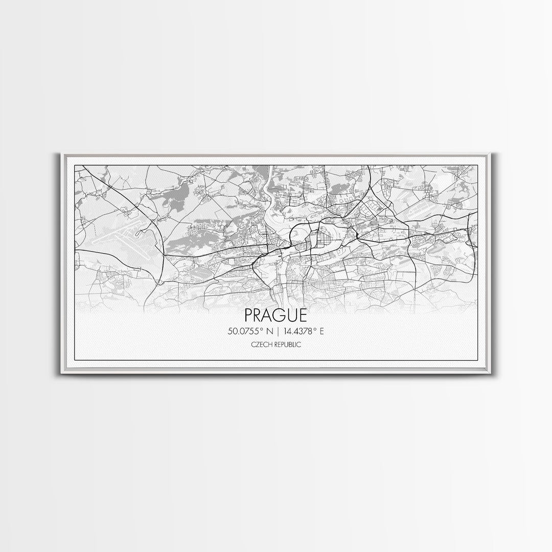 Prague City Map, Czech Republic Art, Map Print, Minimalist Wall Art, Wall Art, Canvas Art, First Home Gift, Indie Room Décor, Military Décor