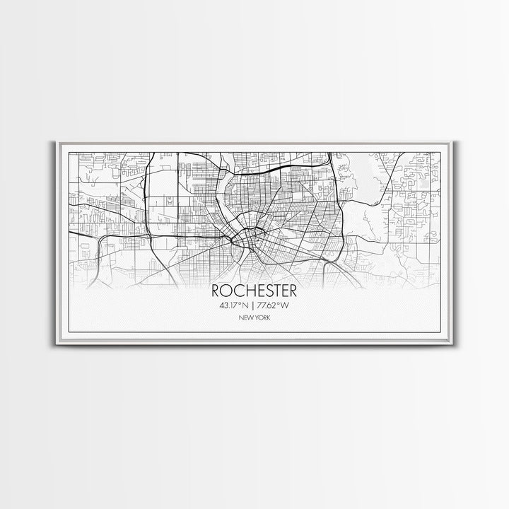 Rochester City Map, New York Art, Map Print, Minimalist Wall Art, Wall Art, Canvas Art, Rustic Wall Art, Wall Deco, Housewarming Gift
