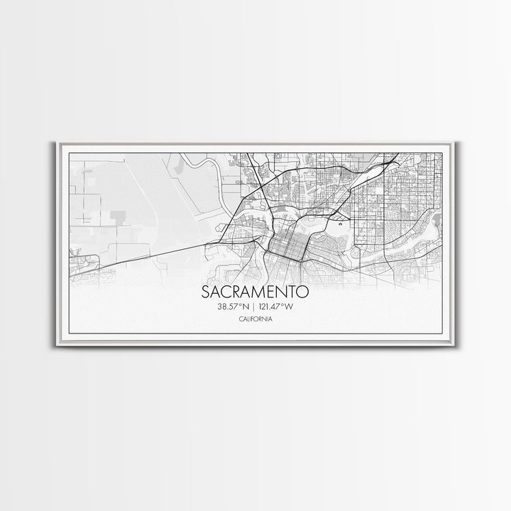 Sacramento City Map, California Art, Map Print, Minimalist Wall Art, Wall Art, Canvas Art, Large Wall Art, Room Décor, Office Prints