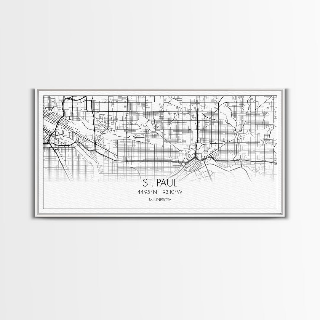 St Paul City Map, Minnesota Art, Map Print, Modern Wall Art, Wall Art, Canvas Art, Bedroom Teen Girl Art, Newlywed Gift, College Dorm Décor