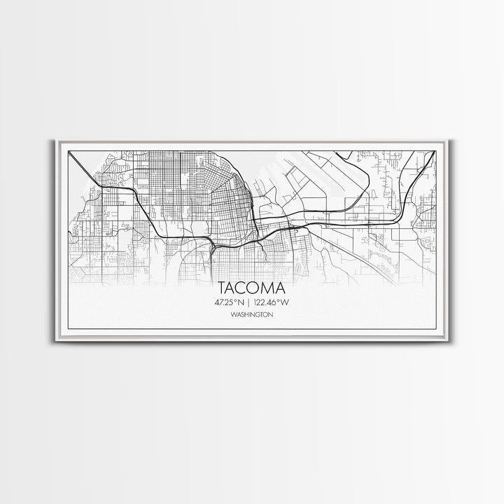 Tacoma City Map, Washington Art, Map Print, Modern Wall Art, Wall Art, Canvas Art, Gift For The Home, Farmhouse Wall Décor, City Wall Art