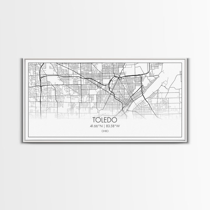 Toledo City Map, Ohio Art, Map Print, Modern Wall Art, Wall Art, Canvas Art, Landscape Art Print, Gift For Boss, Ranch House Décor