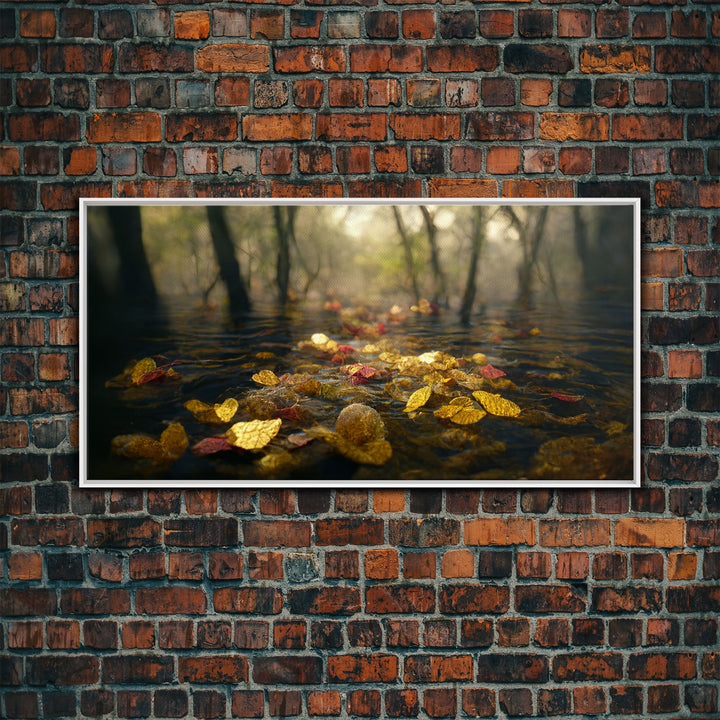 Wet Leaves Stream Forest Woods Fall Autumn Fine Art Print, Wall Art Print, Wall Décor, Wall Poster