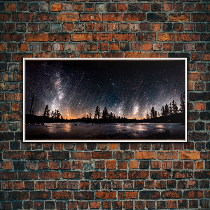 Canvas Wall Art Landscape Mountains Nature Painting Prints Minimalist Modern Home Artwork Decoration Night Sky With Stars