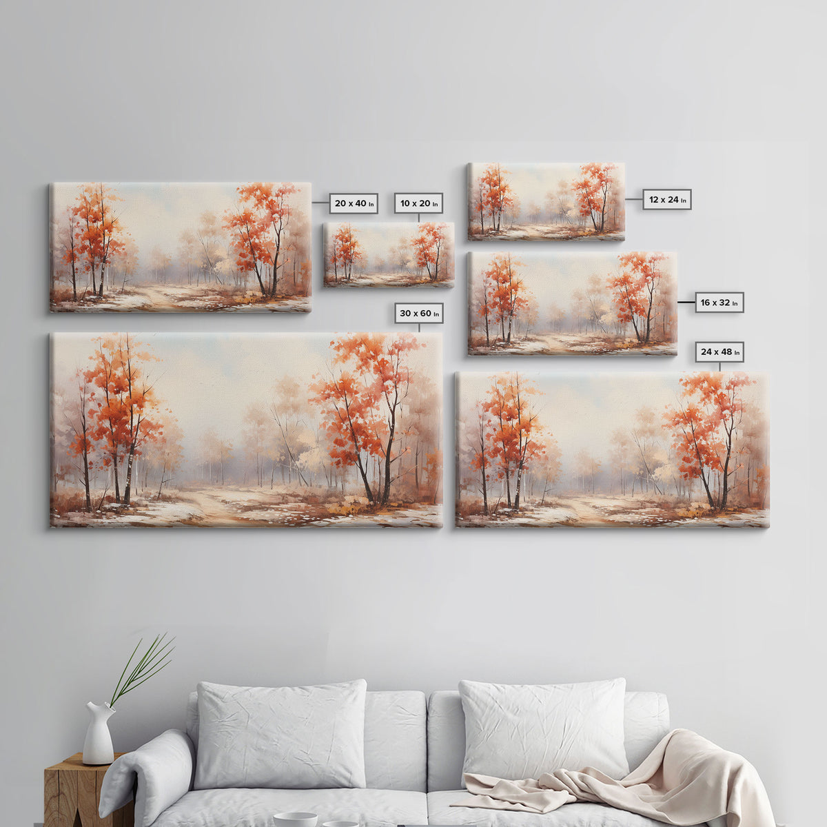 Fall Centerpiece Landscape Painting Canvas Print, Autumn Decor, Fall Centerpiece, Fall Home Decor, Fall Wall Decor, Seasonal Decor