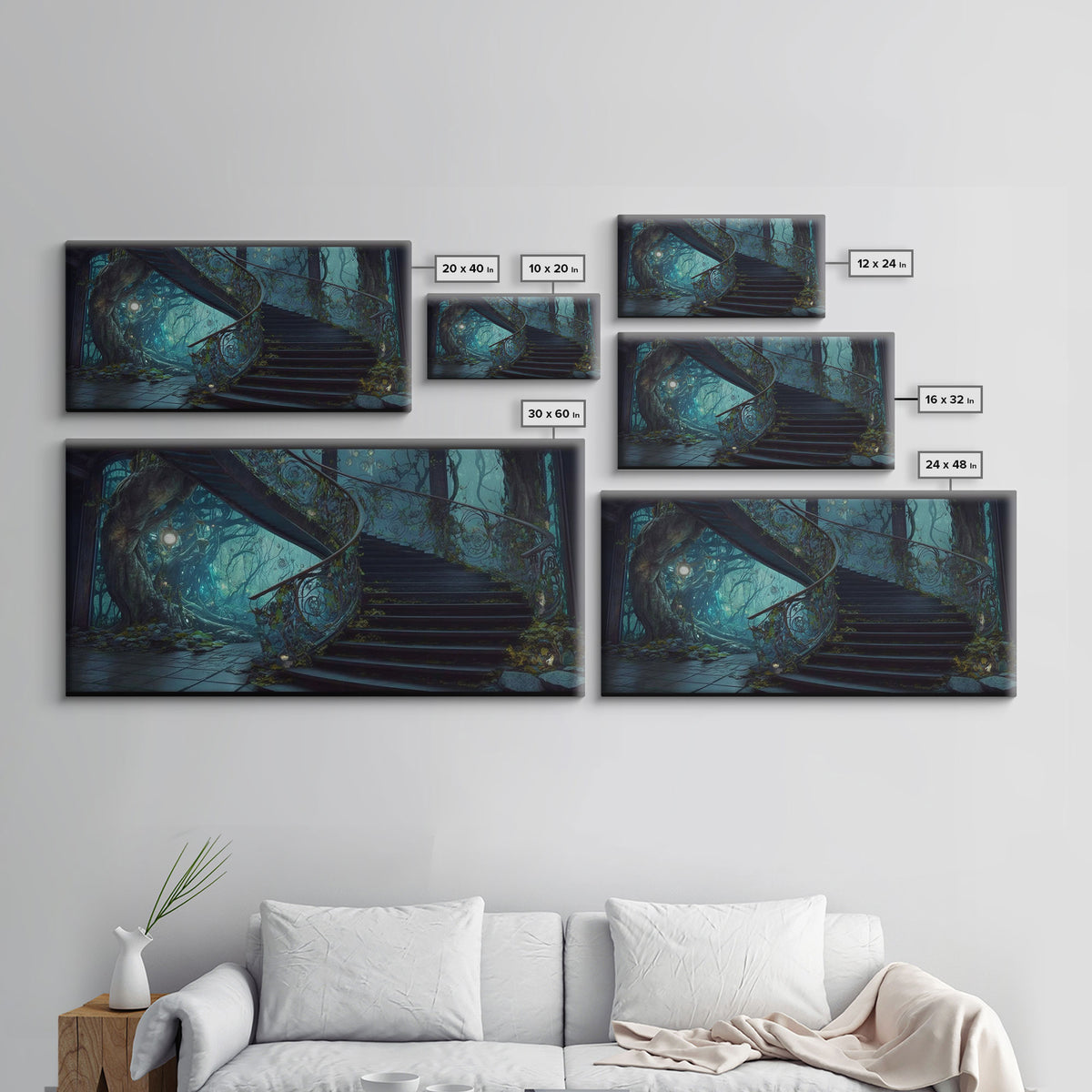Fantasy Staircase, Framed Canvas Print, Stair Way to Beyond