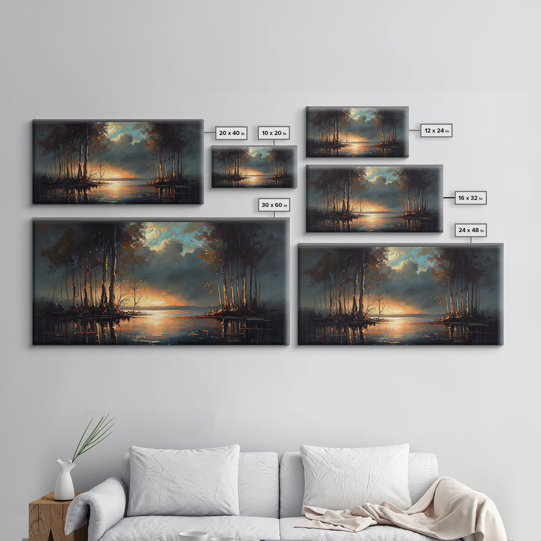 Moody Landscape Painting, Canvas Print, Framed Wall Art, Wall Decor, Vintage Style Art, Vintage Wall Art, Antique Reproduction Art