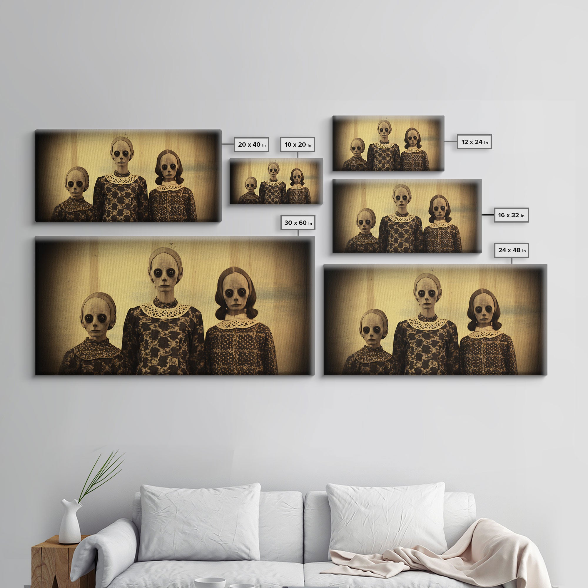 Cursed Halloween Art, Spooky Tintype Photography Canvas Print, Haunted Art, Spoopy Decor, Witch Art Print, Demonic Decor