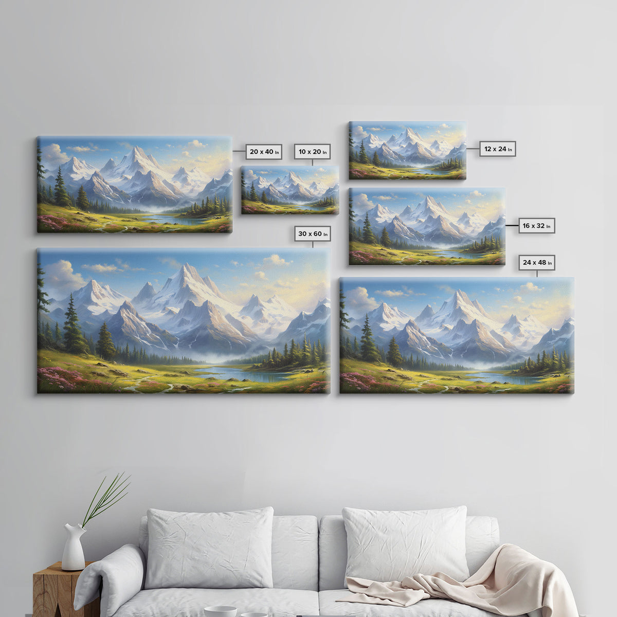 Mount Rainier, Gallery Wall Art, Framed Canvas Print, Original Oil Painting Reproduction Print, Landscape Art, Guest Room Decor