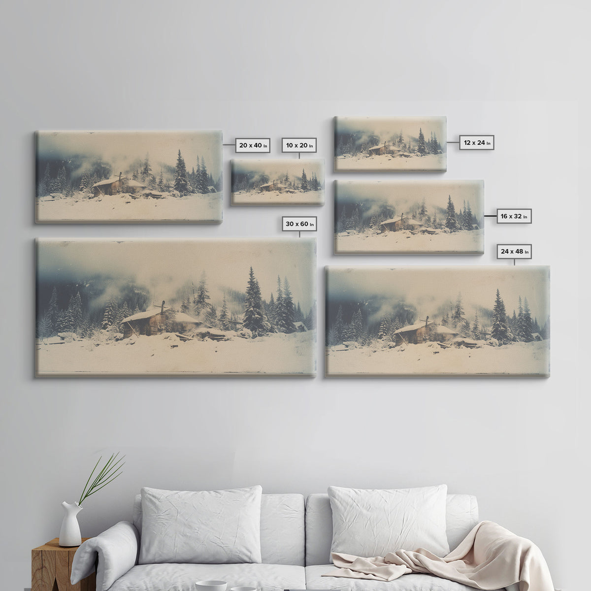 Snowed In - Framed Canvas Print - Winter Decor - Winter Art - Holiday Decor - Farmhouse Decor - Farmhouse Rustic Art - Winter Centerpiece