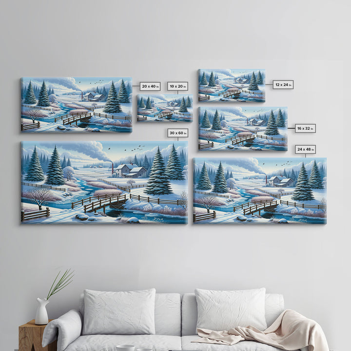 Scenic Winter Wonderland Framed Canvas Print | Winter Decor | Winter Centerpiece Above Mantle Or Sofa | Christmas Decor