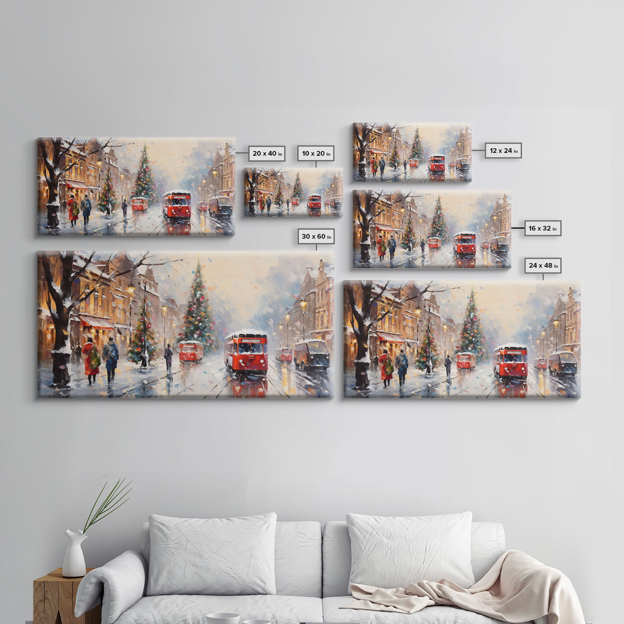 Vintage Christmas Winter Wonderland Canvas Print - Framed Wall Art - Christmas Print Wall Decor - Christmas Decoration - Farmhouse Christmas