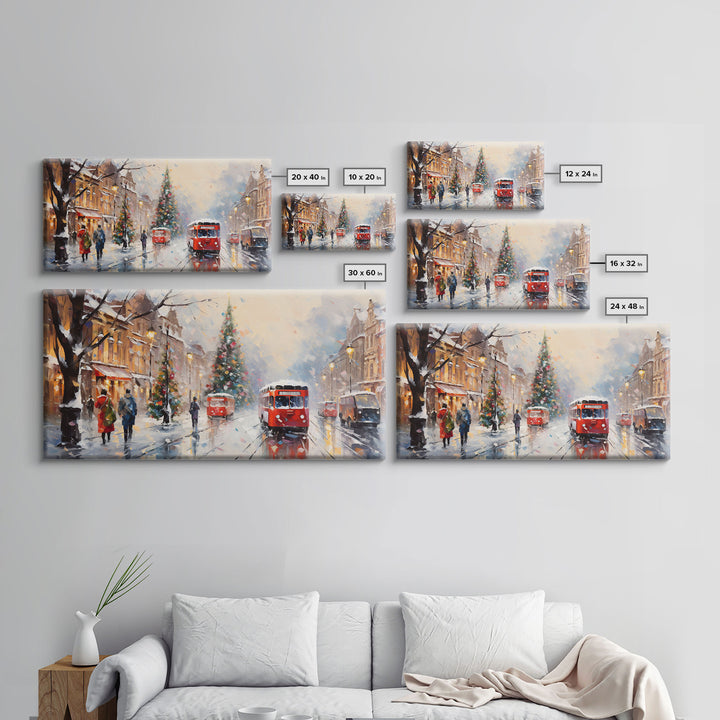 Vintage Christmas Winter Wonderland Canvas Print - Framed Wall Art - Christmas Print Wall Decor - Christmas Decoration - Farmhouse Christmas