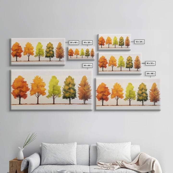 Fall Leaves Color Change Sign / Framed Canvas Print / Rustic Home Decor / Fall Decor / Autumn Thanksgiving Wall Art / Fall Centerpiece