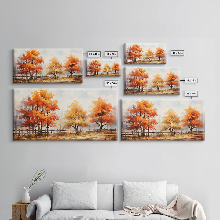 Autumn Leaves - Fall Color Change Of The Leaves - Wood Framed Canvas Print - Rustic Farmhouse Fall Decor - Hawthorn Aspen / Dogwood Autumn