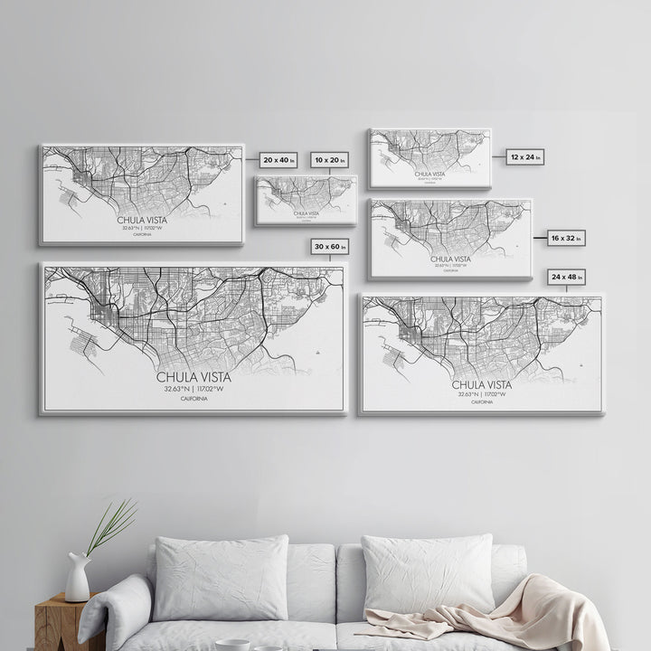 Chula Vista Street Map, California Map, Map Print, Modern Art, Wall Art, Canvas Art, Laundry Room Décor, Homeschool Wall Art, Over Bed Art