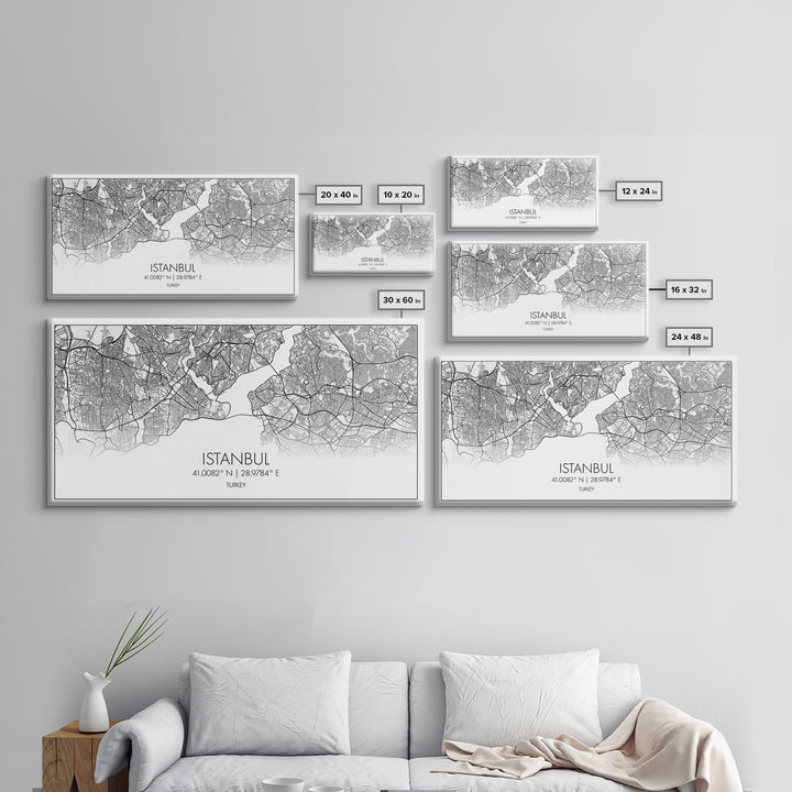 Istanbul City Map, Turkey Map, Map Art, Modern Art, Wall Art, Canvas Art, Travel Art, Best Friend Gift, Family Wall Art, Wall Décor