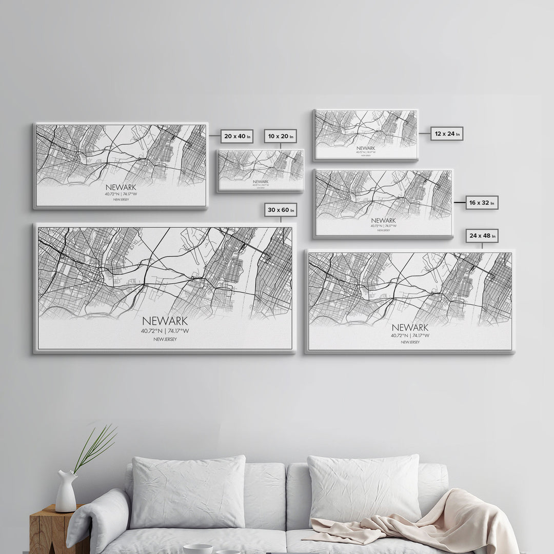 Newark City Map, New Jersey Art, Map Print, Minimalist Wall Art, Wall Art, Canvas Art, Travel Wall Art, Friend Gift, Teen Birthday Gift