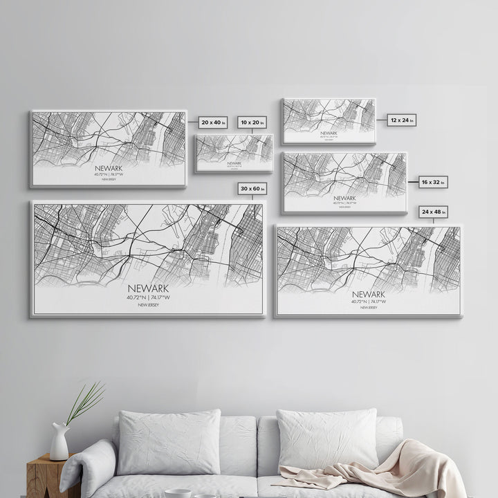Newark City Map, New Jersey Art, Map Print, Minimalist Wall Art, Wall Art, Canvas Art, Travel Wall Art, Friend Gift, Teen Birthday Gift