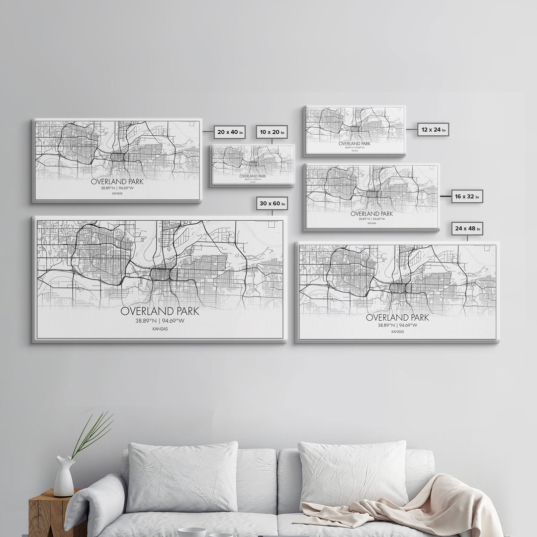 Overland Park City Map, Kansas Art, Map Print, Minimalist Wall Art, Wall Art, Canvas Art, Gift For Realtor, Boho Wall Hanging, Southern Art