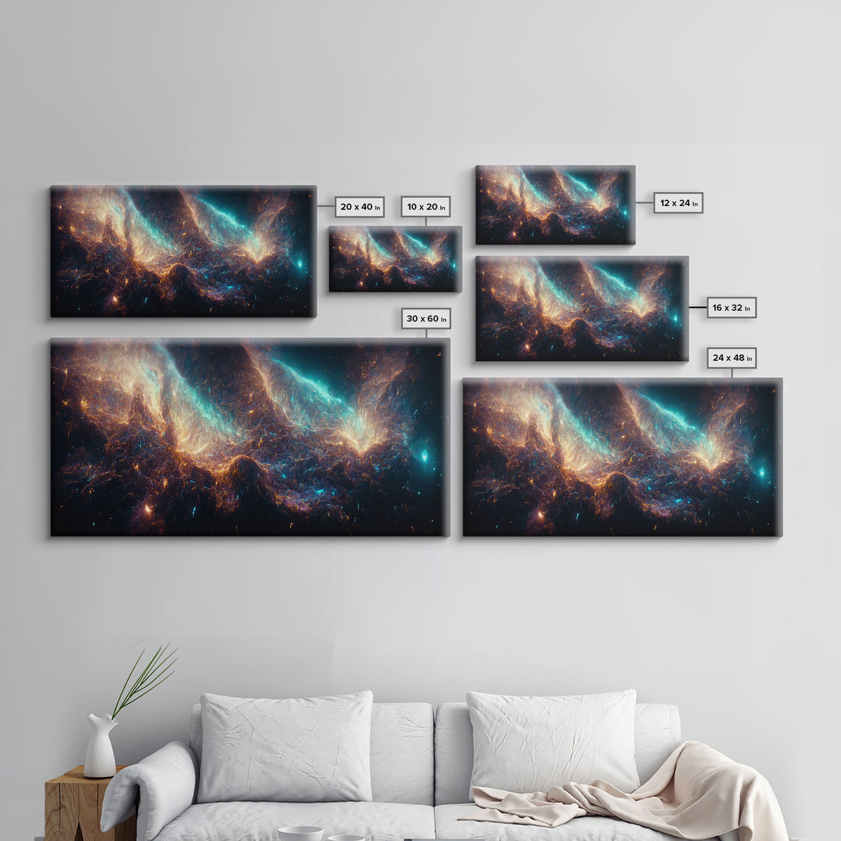 Galaxy canvas print, trippy stars and night sky, universe, cool wall art, unique wall art