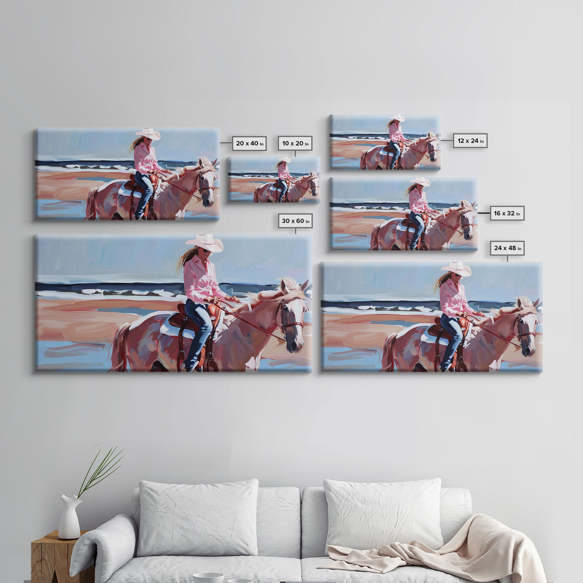 Cowboy Riding Bucking Horse, High Energy Framed Canvas Print, Perfect for Western Living Room Art, Bedroom Decor, Rustic Home Wall Art