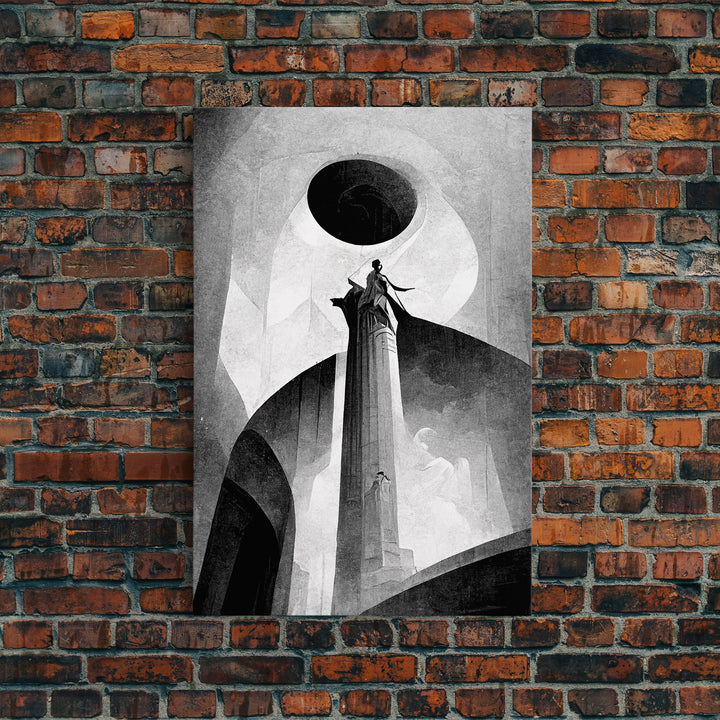 Vintage Style Art Deco Statue Study, Framed Canvas Print, Retro Style Wall Art, 1920s - 1930s style Art