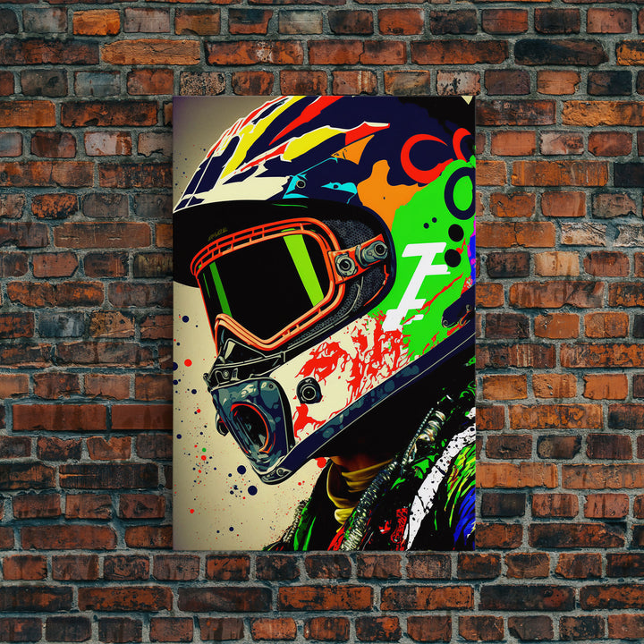 Motorcycle wall art framed print, Motorcycle poster print, MotoGP art, Motorcycle gifts, Motorcycle gift, Biker gift ready to hang print