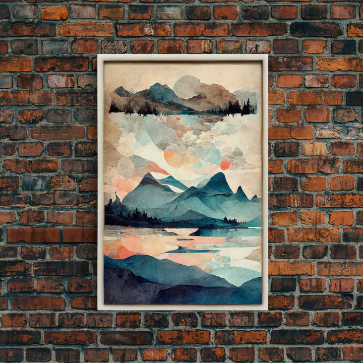 Canvas Home Artwork Decoration Nordic Style Abstract Color Canvas Wall Art for Living Room, Bedroom, Office Art Water Color Landscape