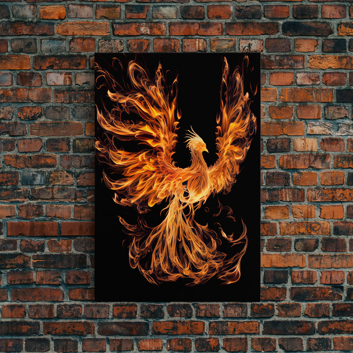 Canvas Print Of "The Phoenix" - Rebirth Art - Framed Canvas Art - Framed Wall Art - Incredibly Beautiful Phoenix Decor