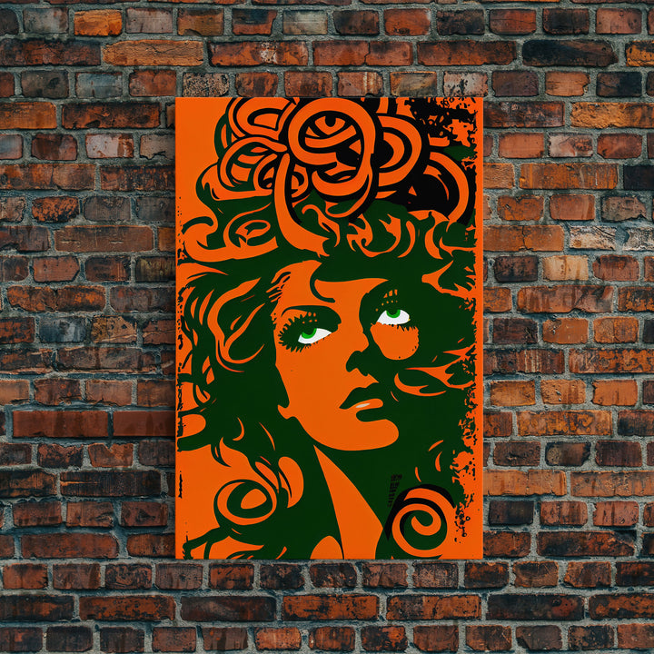 Nordic Medusa Pop Art Canvas Print, Classic Portrait Posters and Prints, Canvas for Living Room Home Decor, ready to hang canvas print