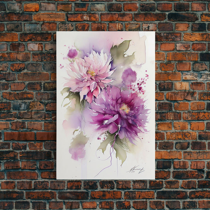 Vintage Style Framed Canvas Art, Vintage Floral Print, Vintage White Roses Painting, Still Life Botanical Farmhouse print, Flower Art