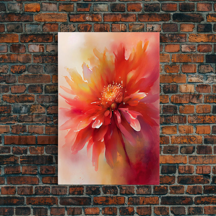 Vintage Style Red Flowers Framed Canvas Art, Vintage Floral Print, Vintage White Roses Painting, Still Life Botanical Farmhouse print