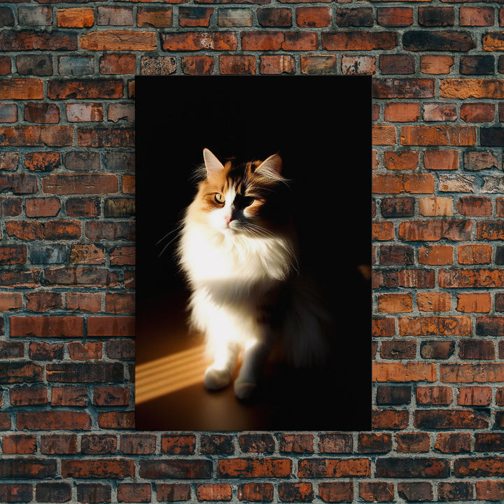 Portrait of a Calico Cat, Framed Canvas Print, Cat Art, Cat Photography, Cat Wall Art