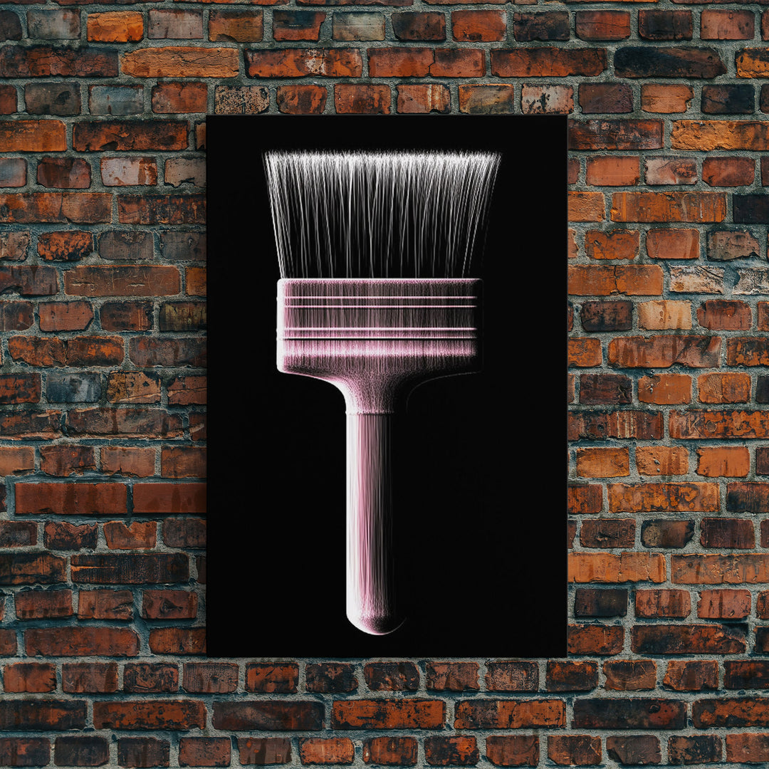 Paint Brush Wall Decor, Brush Art, Craft Room Wall Art, Minimalist Print, Wall Decor, Canvas Print, Wall Art, Framed Canvas