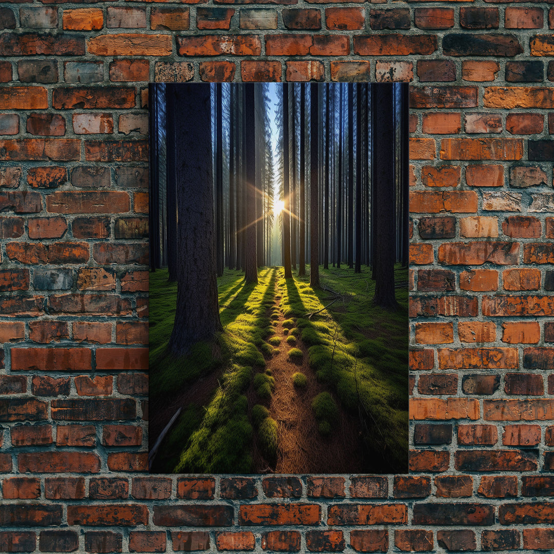 Sunset Wall Decor, Nature Print, Forest Path Wall Art, Trees Wall Art, Photography Print, Wall Decor, Canvas Print, Wall Art, Framed Canvas