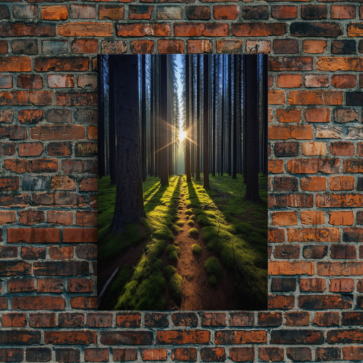 Sunset Wall Decor, Nature Print, Forest Path Wall Art, Trees Wall Art, Photography Print, Wall Decor, Canvas Print, Wall Art, Framed Canvas