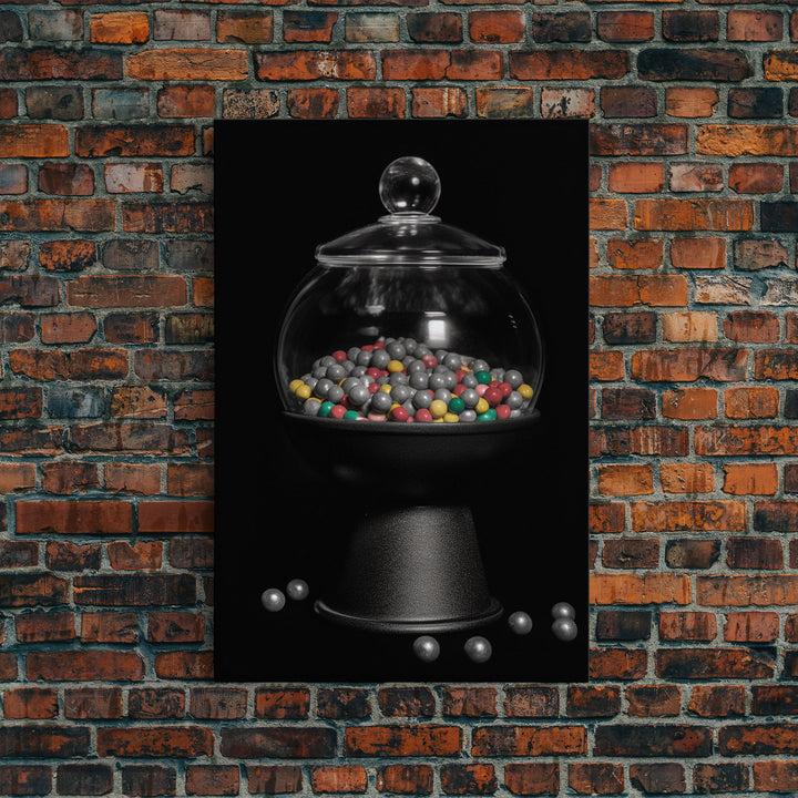 Gumball Machine Wall Art, Candy Dispenser Wall Decor, Kitchen Art, Minimalist Print, Wall Decor, Canvas Print, Wall Art, Framed Canvas