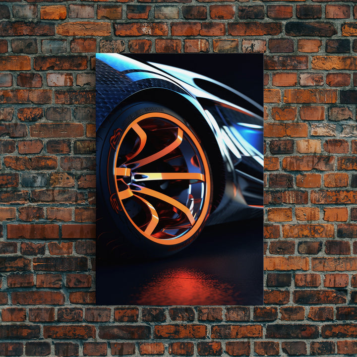 Car Guy Wall Art, Exotic Super Car Deep Dish Rims, Office or Man Cave Art, Automotive Photography, Sports Car Wall Art
